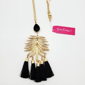 Lilly Pulitzer jungle rain necklace with tassels